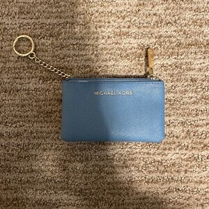 Michael Kors Blue Wallet with Gold Accents